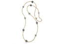 18kt yellow gold 41" Baroque Tahitian pearl necklace. Available in white, yellow, or rose gold.
